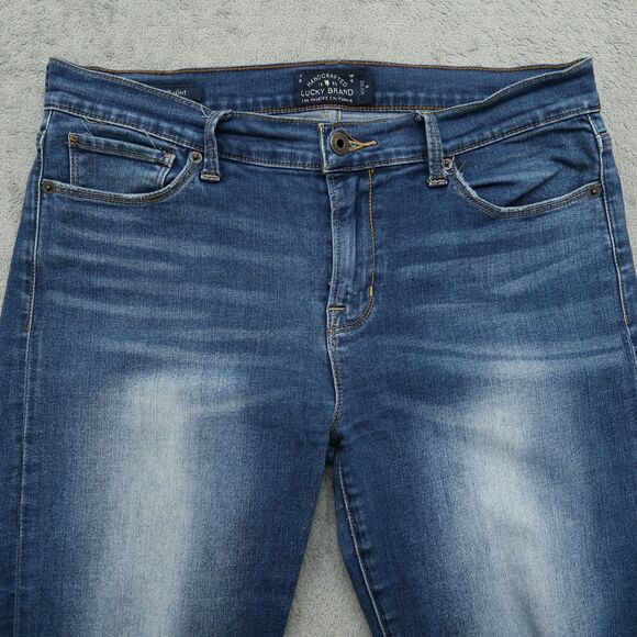 Lucky Brand Jeans Women's 10R Blue Mid-Rise Brooke Straight Denim 32" Inseam - Picture 12 of 15